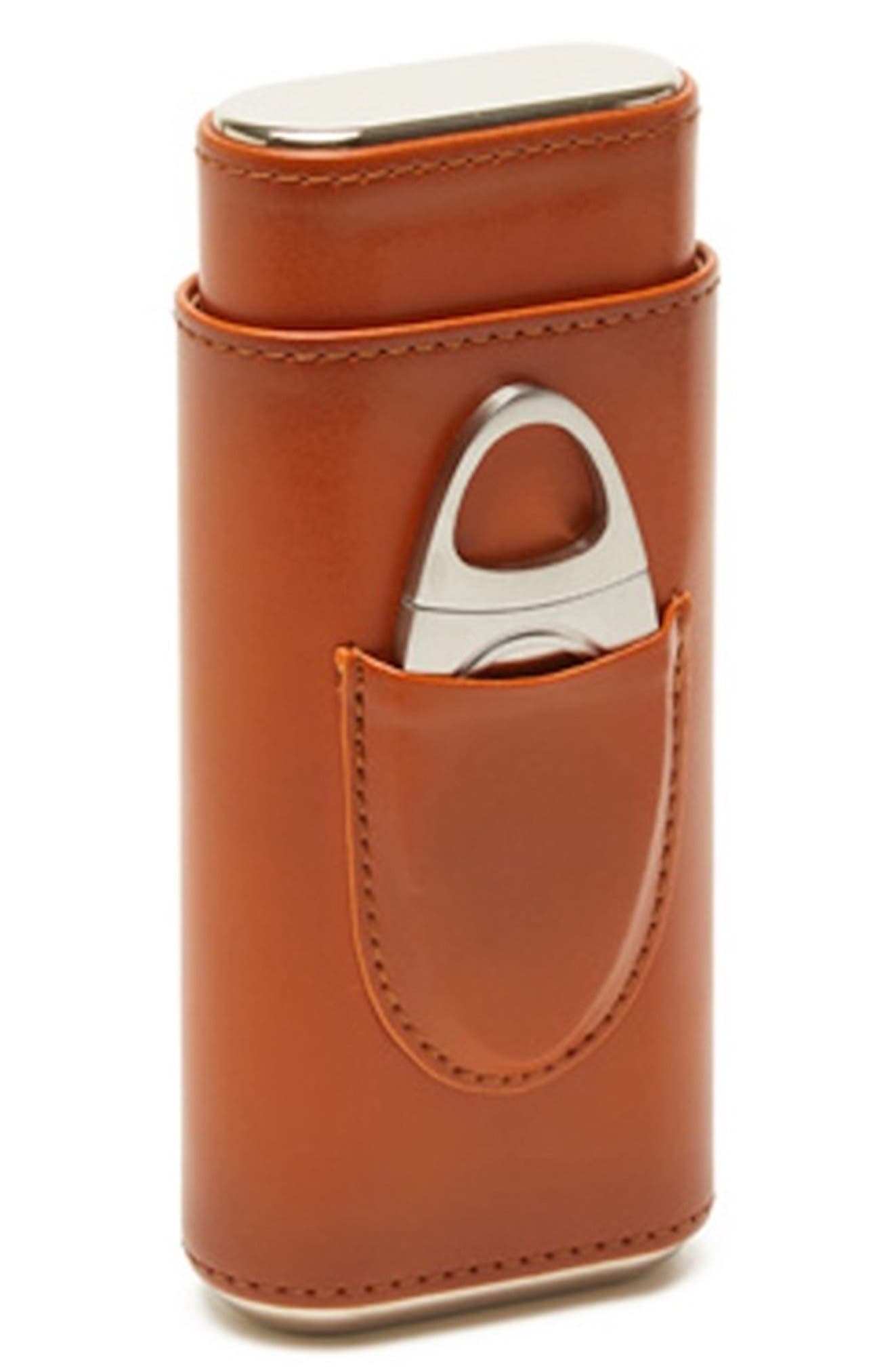 Ashton Leather 3-Cigar Case