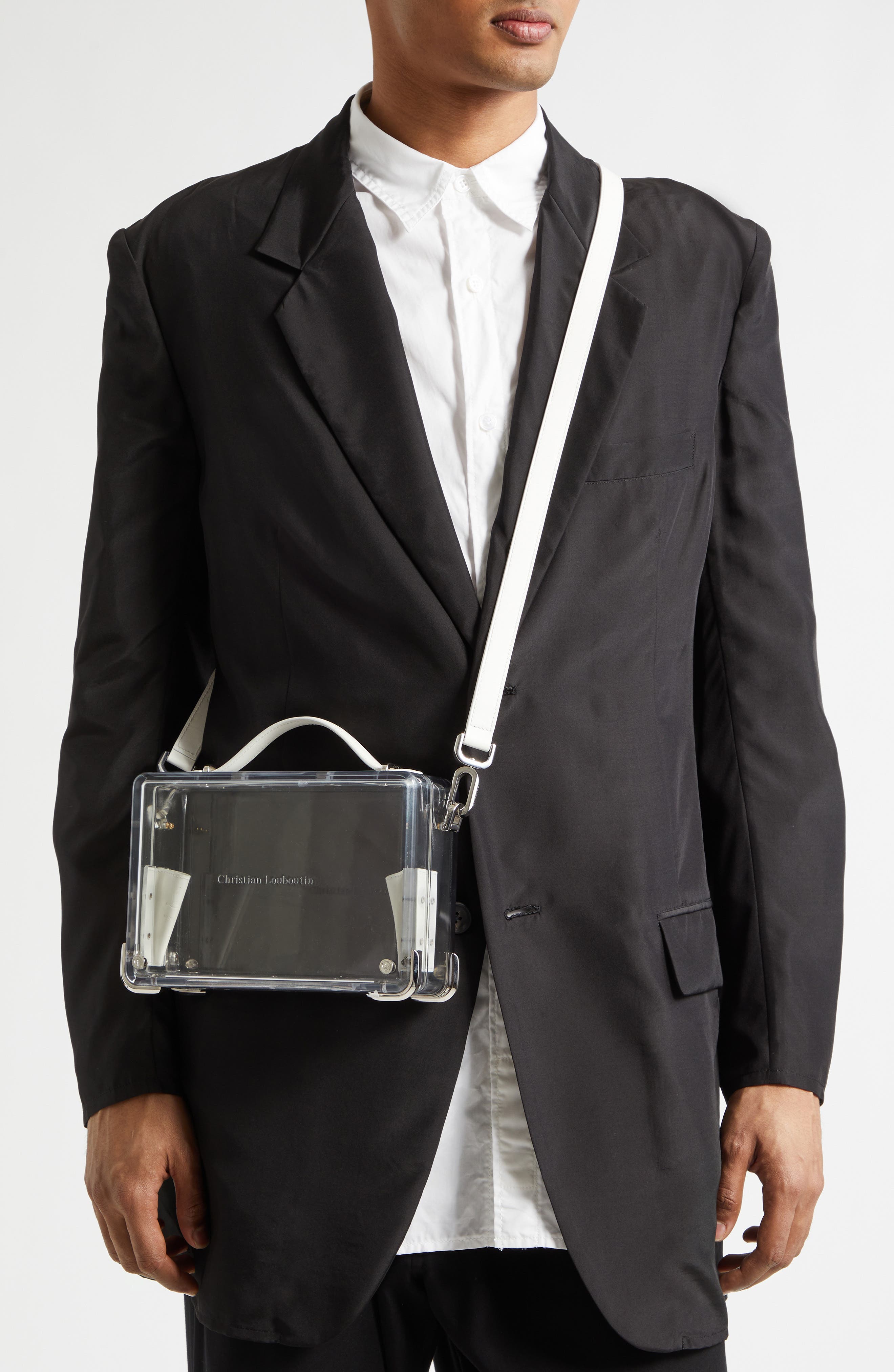 Small Tactical Thru Clear Crossbody Briefcase Bag, Alternate, color, W003 - TRANSPARENT