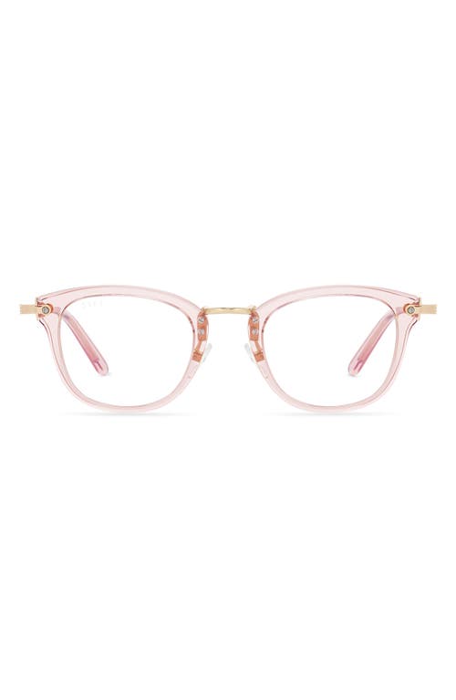 Diff Rue 46mm Cat Eye Optical Glasses In Azalea Crystal/clear
