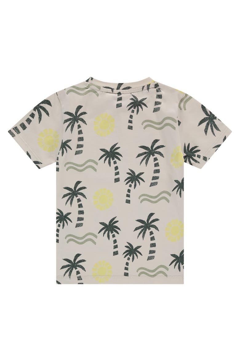 Allover Print Short Sleeve T-Shirt, Alternate, color, Palmtree in Bone