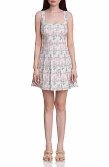 Avec Les Filles Paneled Stretch Cotton Mini Sundress