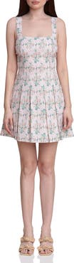 Avec Les Filles Paneled Stretch Cotton Mini Sundress