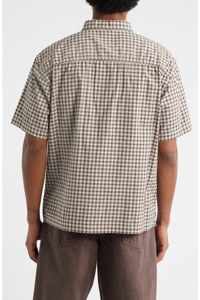 Larkspur Mini Plaid Button-Up Shirt, Alternate, color, OATMEAL-DEMITASSE