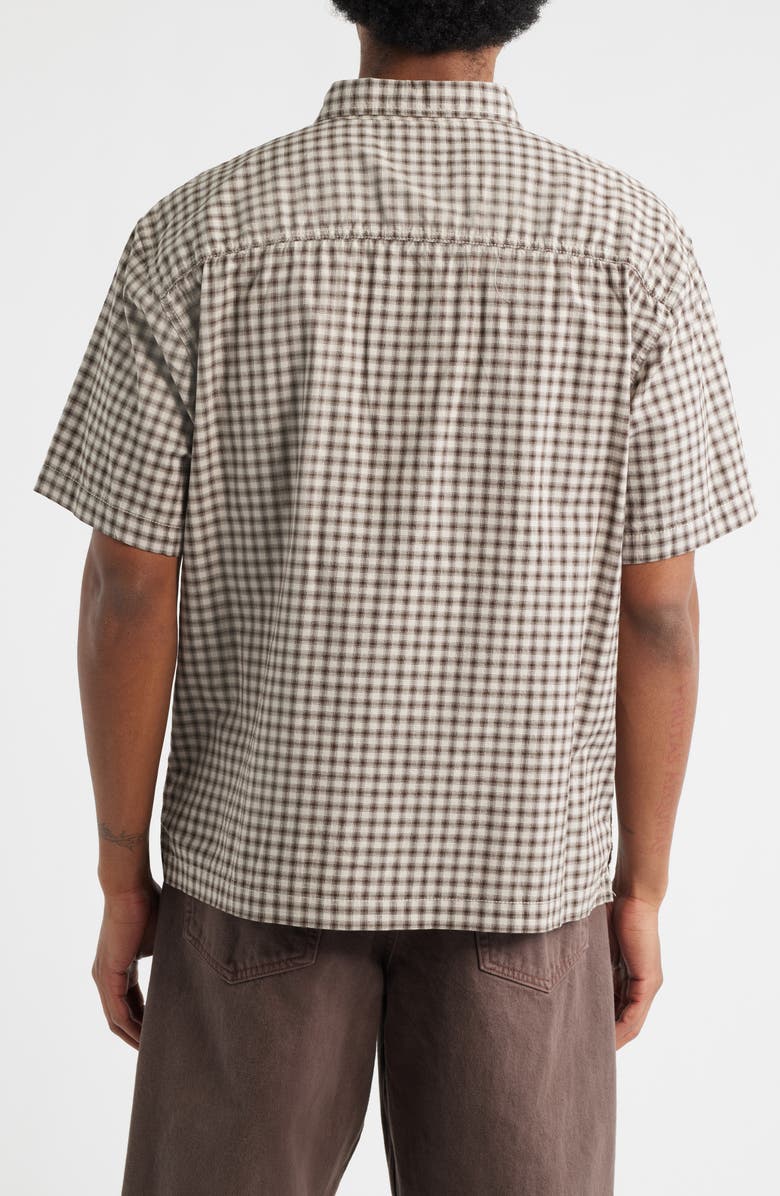 Vans Larkspur Mini Plaid Button-Up Shirt, Alternate, color, Oatmeal-Demitasse