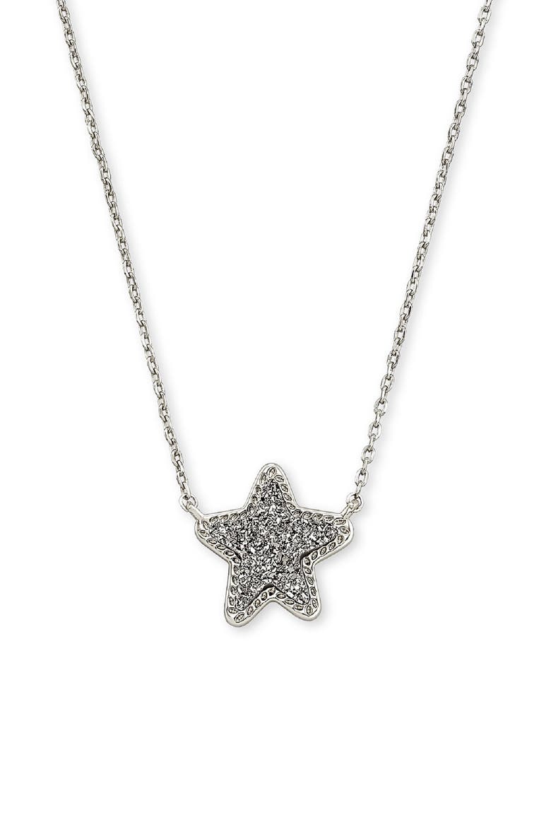 Jae Star Pendant Necklace, Main, color, RHOD PLATINUM DRUSY