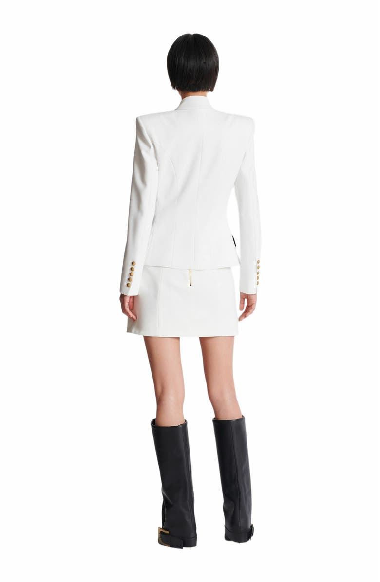 Balmain 6-Button Two-Tone Jacket, Alternate, color, White