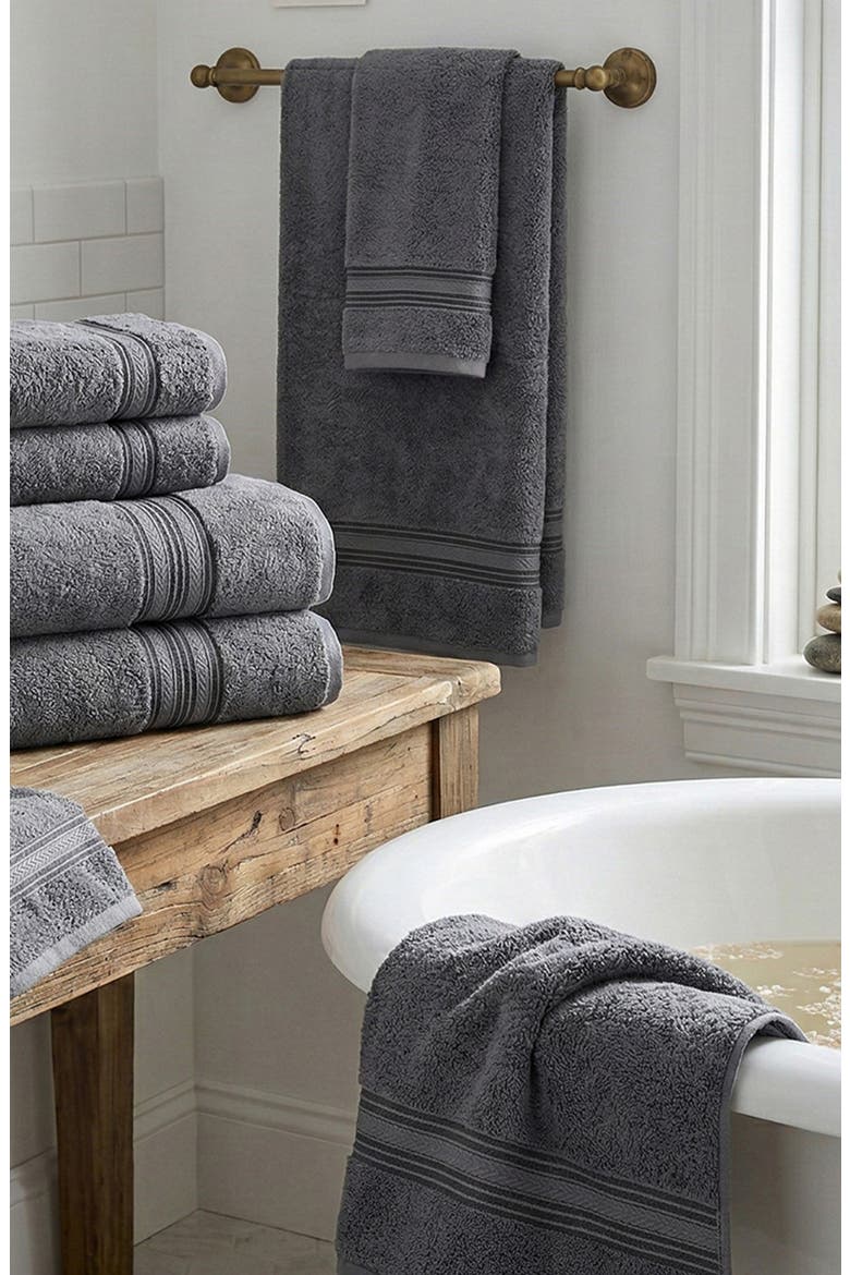 12-Piece Premium Cotton Towel Set, Alternate, color, GRAY