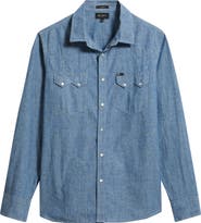 AG Brynner Western Denim Snap-Up Shirt