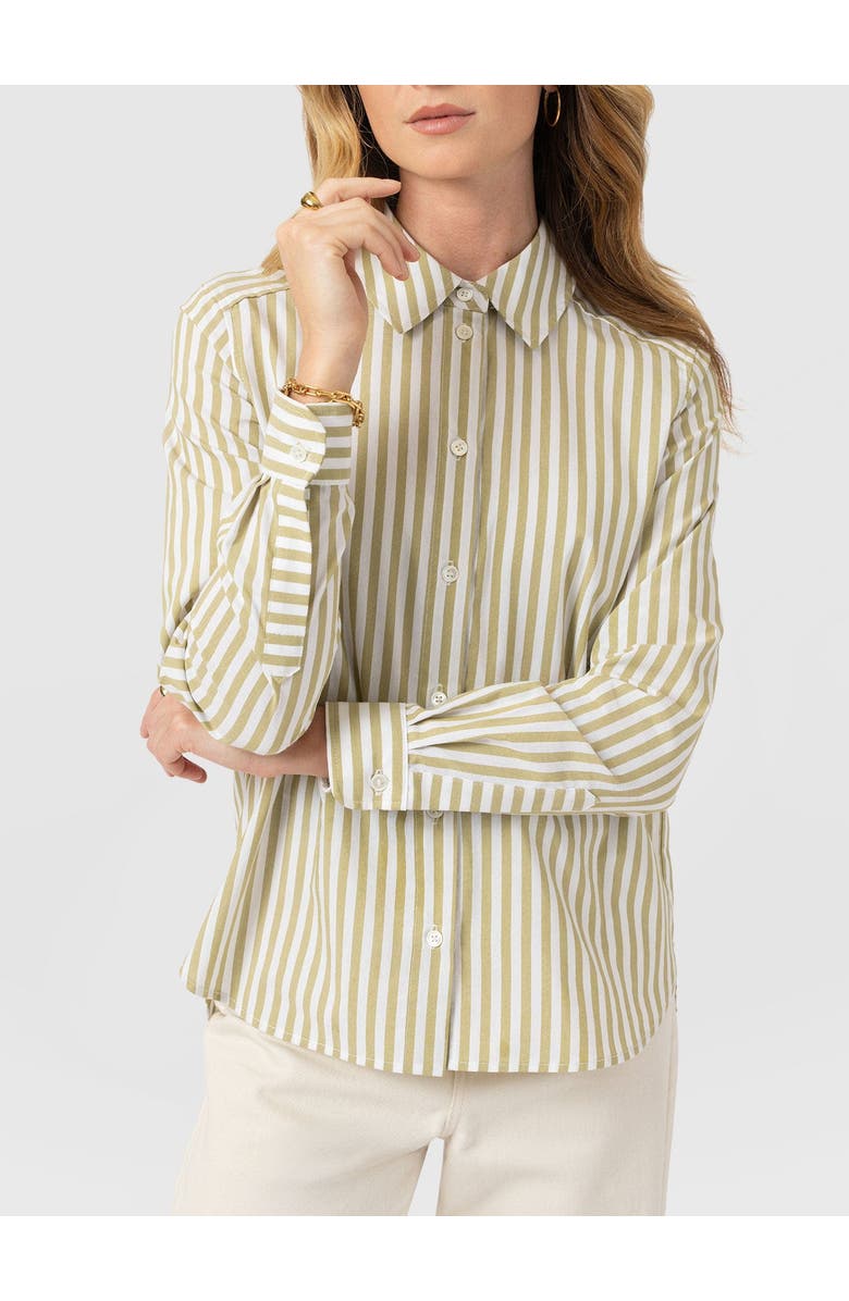 Saint + Sofia Anneliese Shirt, Alternate, color, Green Stripe