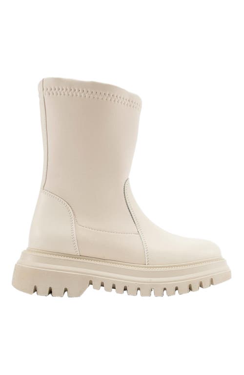 Prologue Shoes Alias Zip Boot in Beige Faux Leather  product