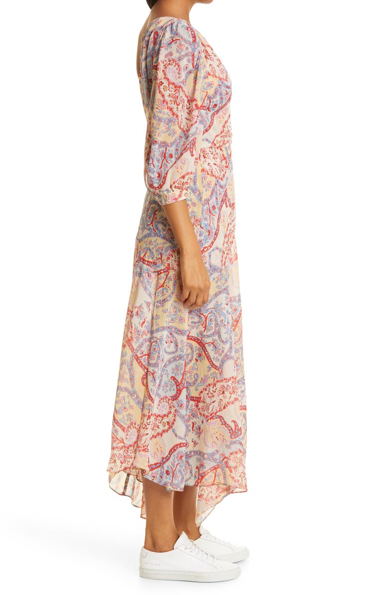 Veronica Beard Kimber One-Shoulder Silk Dress, Alternate, color,