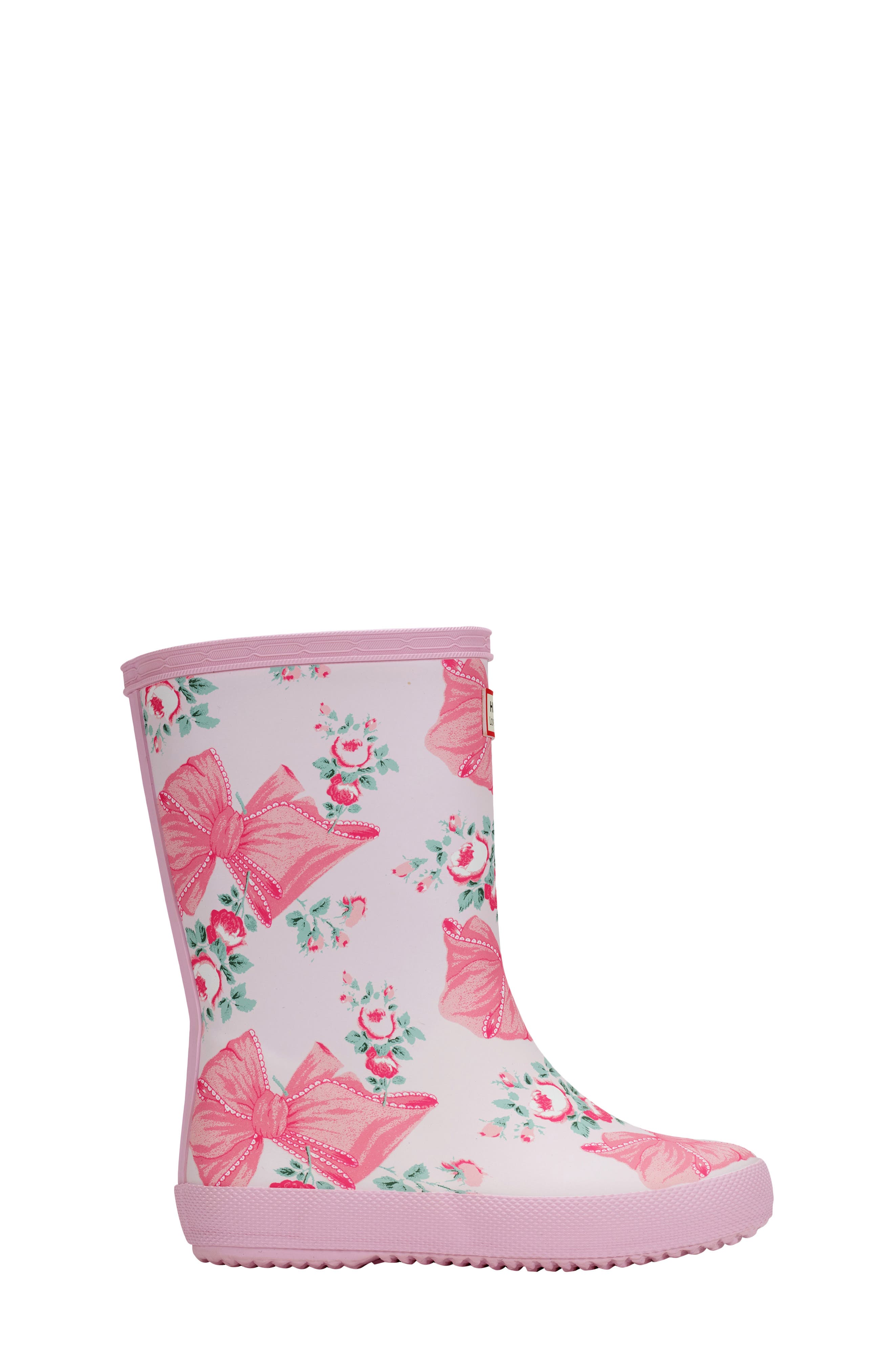 Hunter x LoveShackFancy Kids' First Classic Rain Boot, Alternate, color, Rosa Beaux  Mint Pink