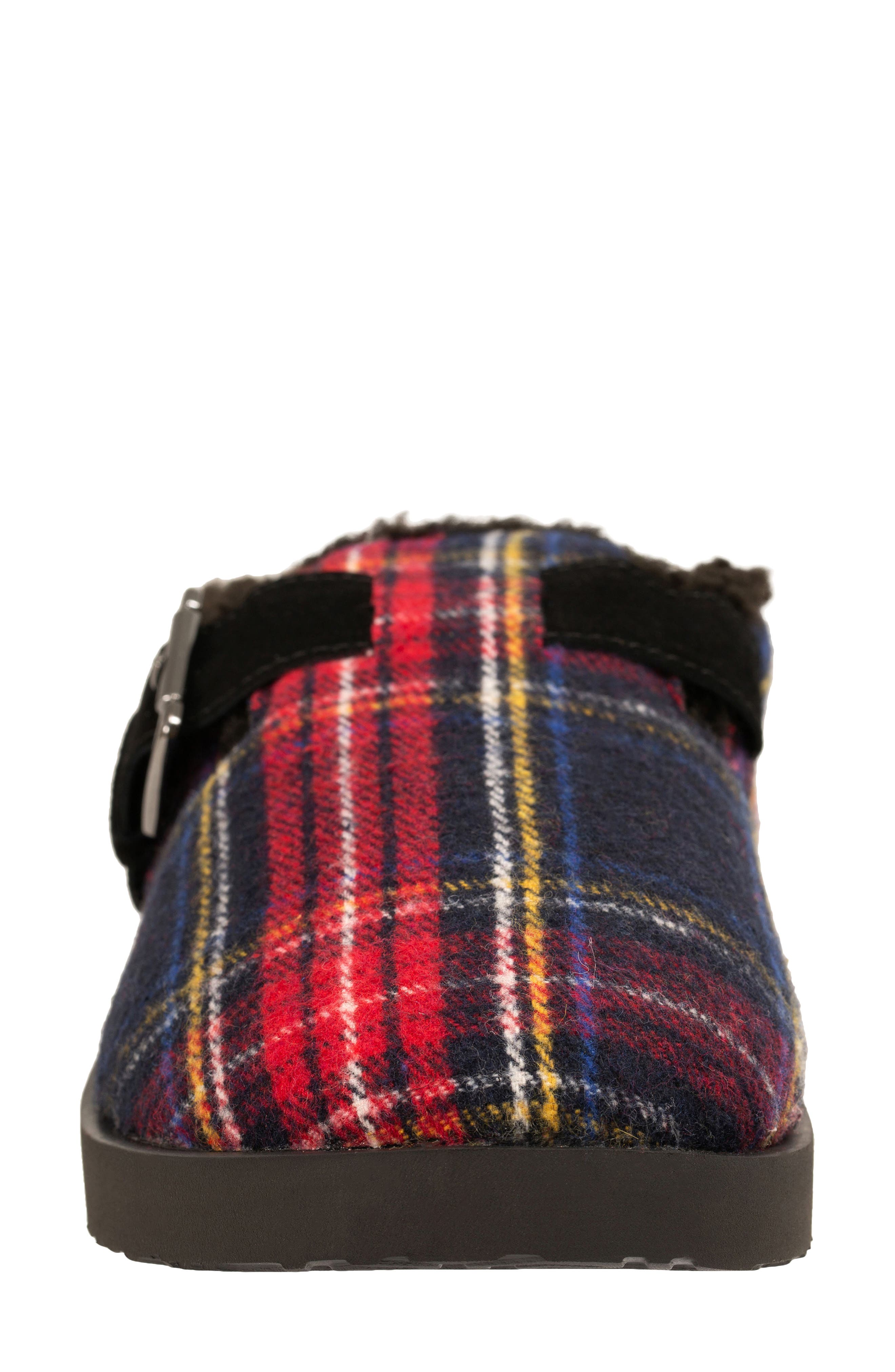 Revitalign Gift Plaid Faux Shearling Lined Slipper, Alternate, color, Black