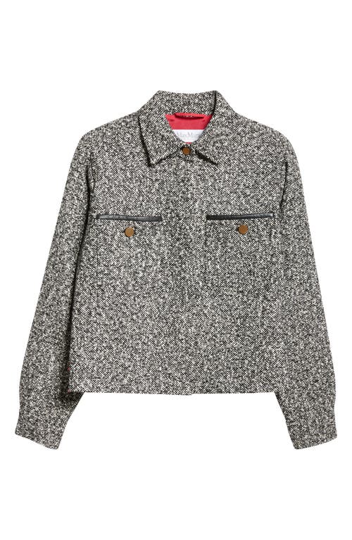 Shop Max Mara Demien Wool Blend Tweed Jacket In Black White