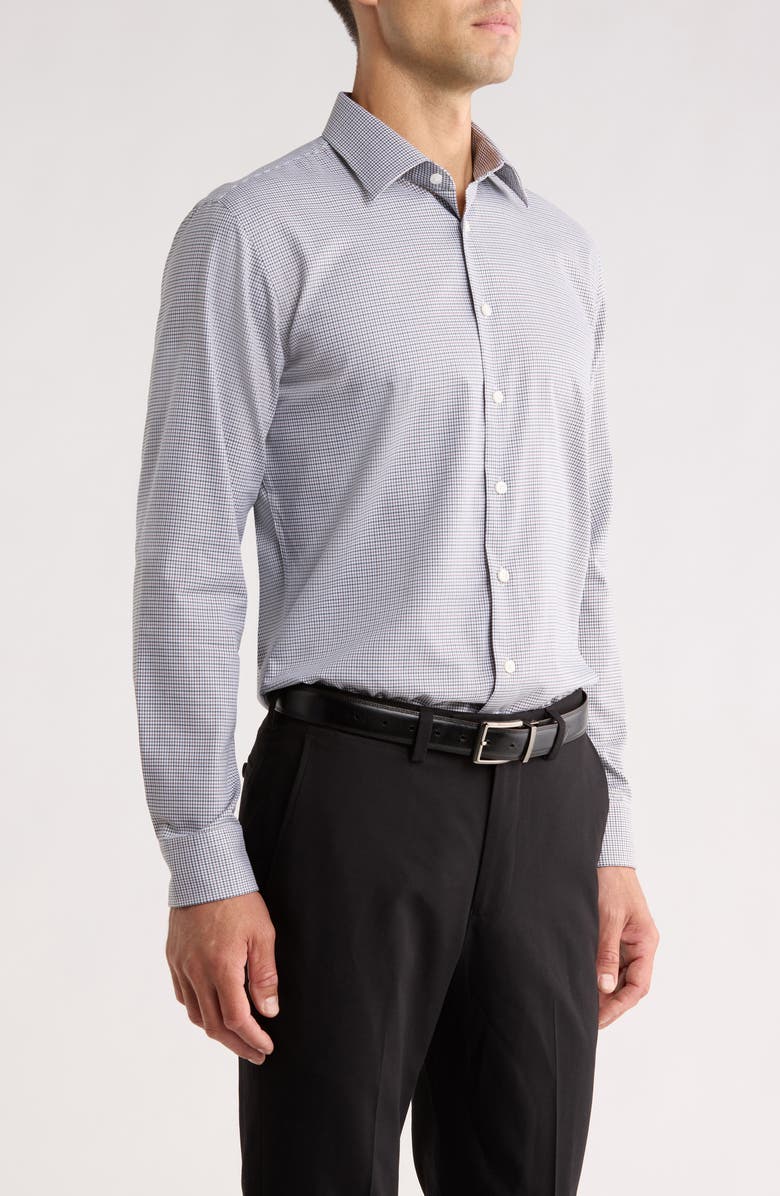 Nordstrom Trim Fit Premium Check Cotton Button-Up Shirt, Alternate, color, Green- Brown Bono Plaid