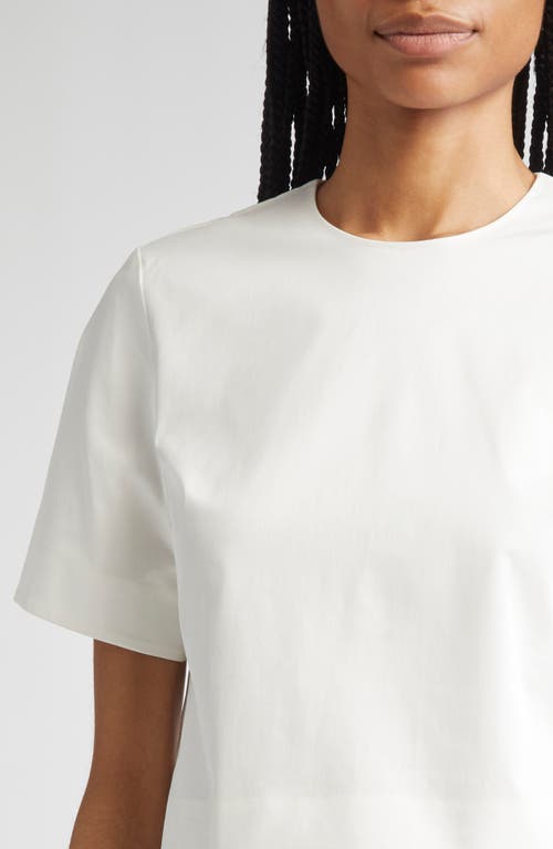 Partow Tori Stretch Cotton Crop Top In White