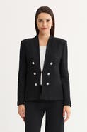 Ming Wang Tonal Eyelash Tweed Knit Jacket
