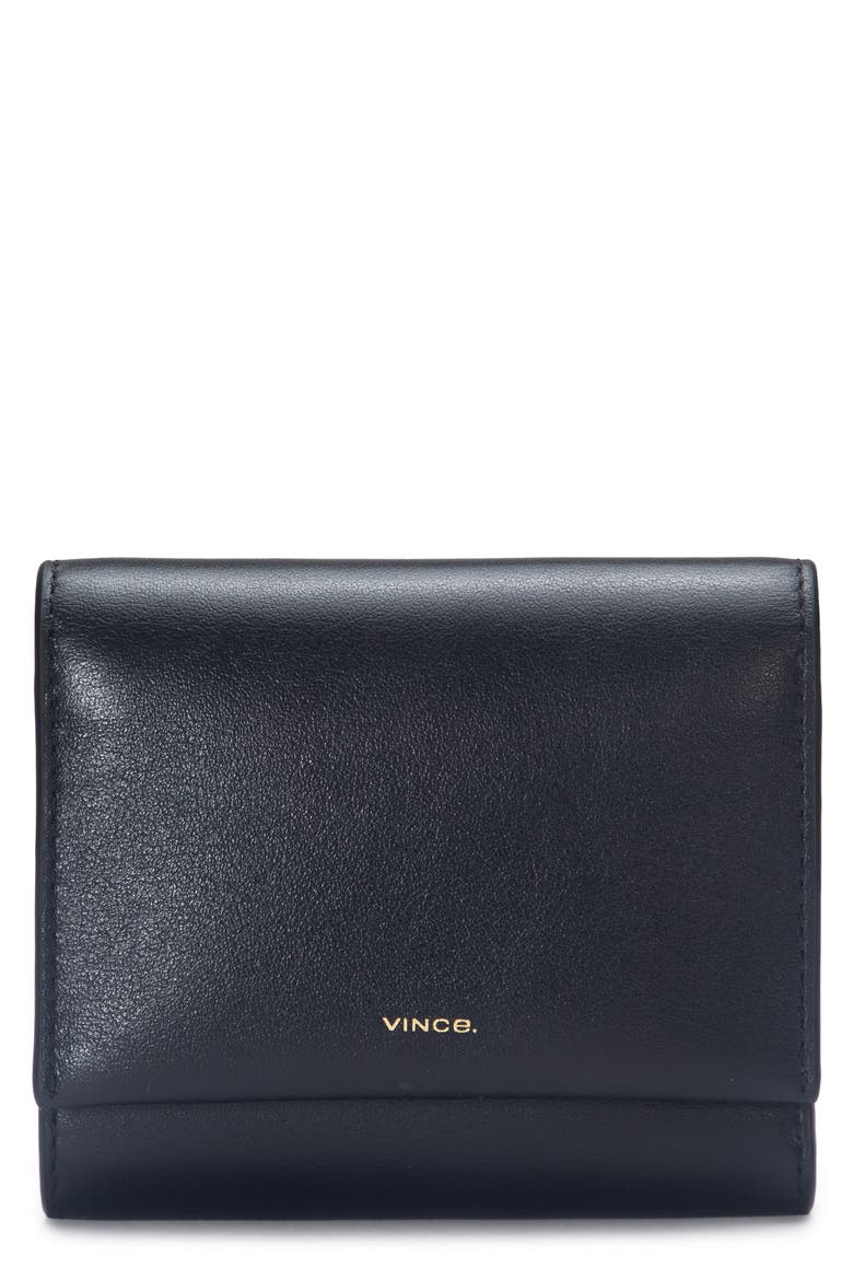 Nappa Simple Trifold Wallet, Main, color, BLACK