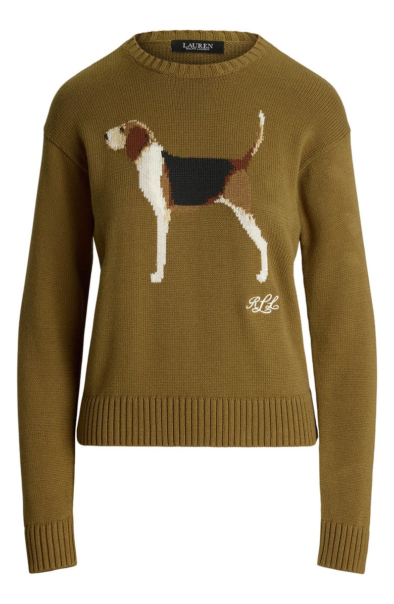 Lauren Ralph Lauren Intarsia Beagle Cotton Sweater, Alternate, color, 