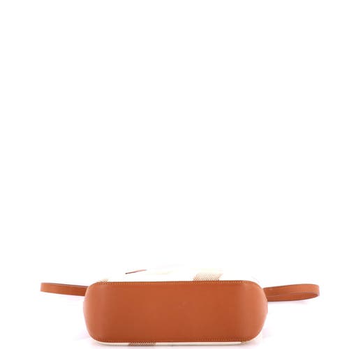 Pre-owned Hermes Hermes Cabas H En Biais Tote Canvas With Leather 27 In Gold