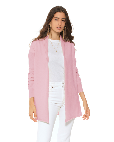 Long Open Front Pure Cashmere Cardigan