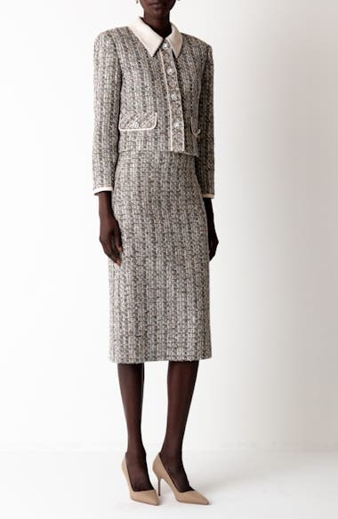 ST. JOHN Metallic Collage Tweed Pencil Skirt | Nordstrom