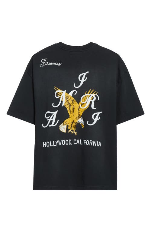 Amiri Eagle Crystal Embellished Oversize Graphic T-shirt In Blue