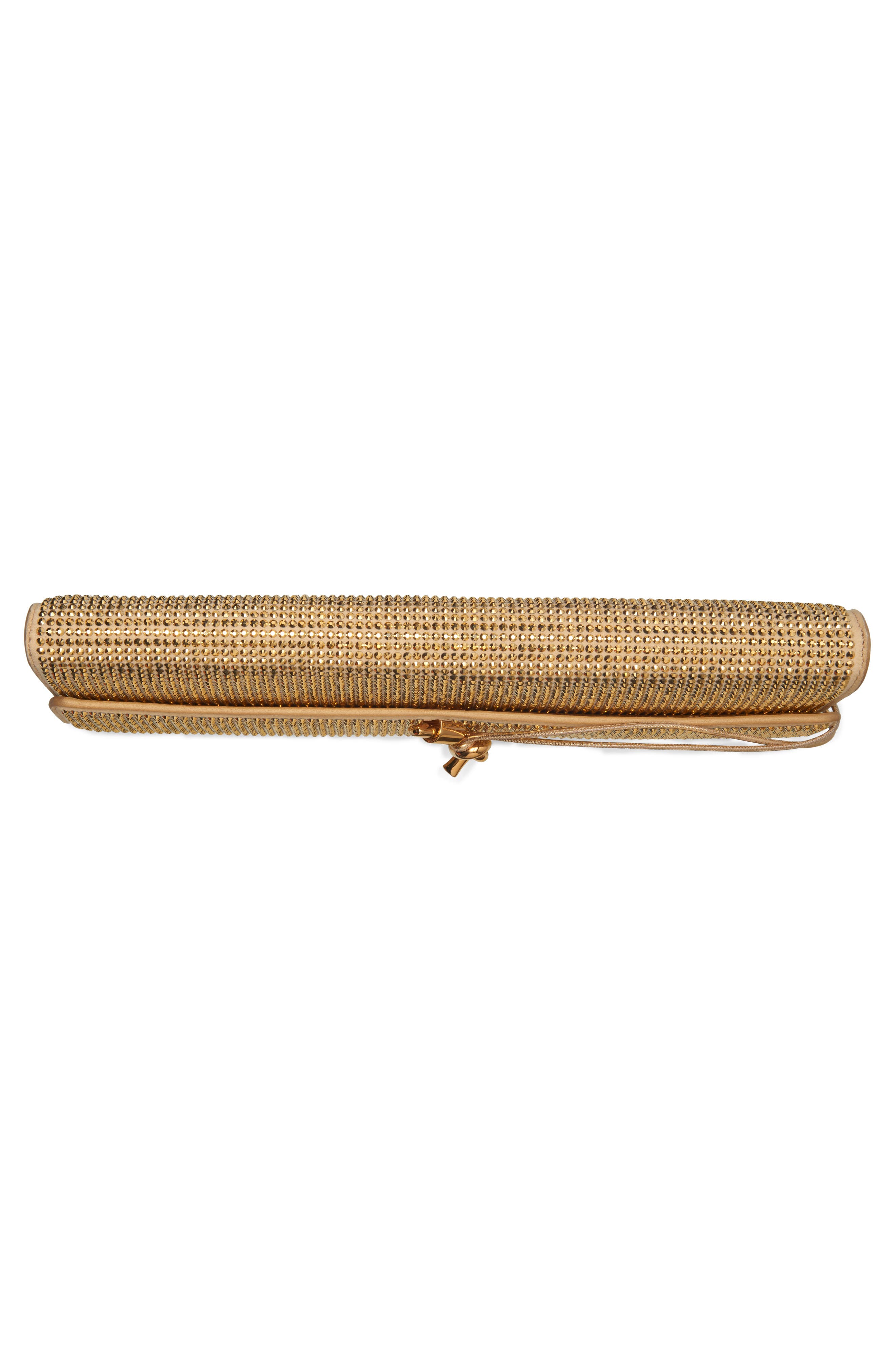 Bottega Veneta Long Andiamo Crystal Embellished Clutch, Alternate, color, 9776 Porridge / Gold