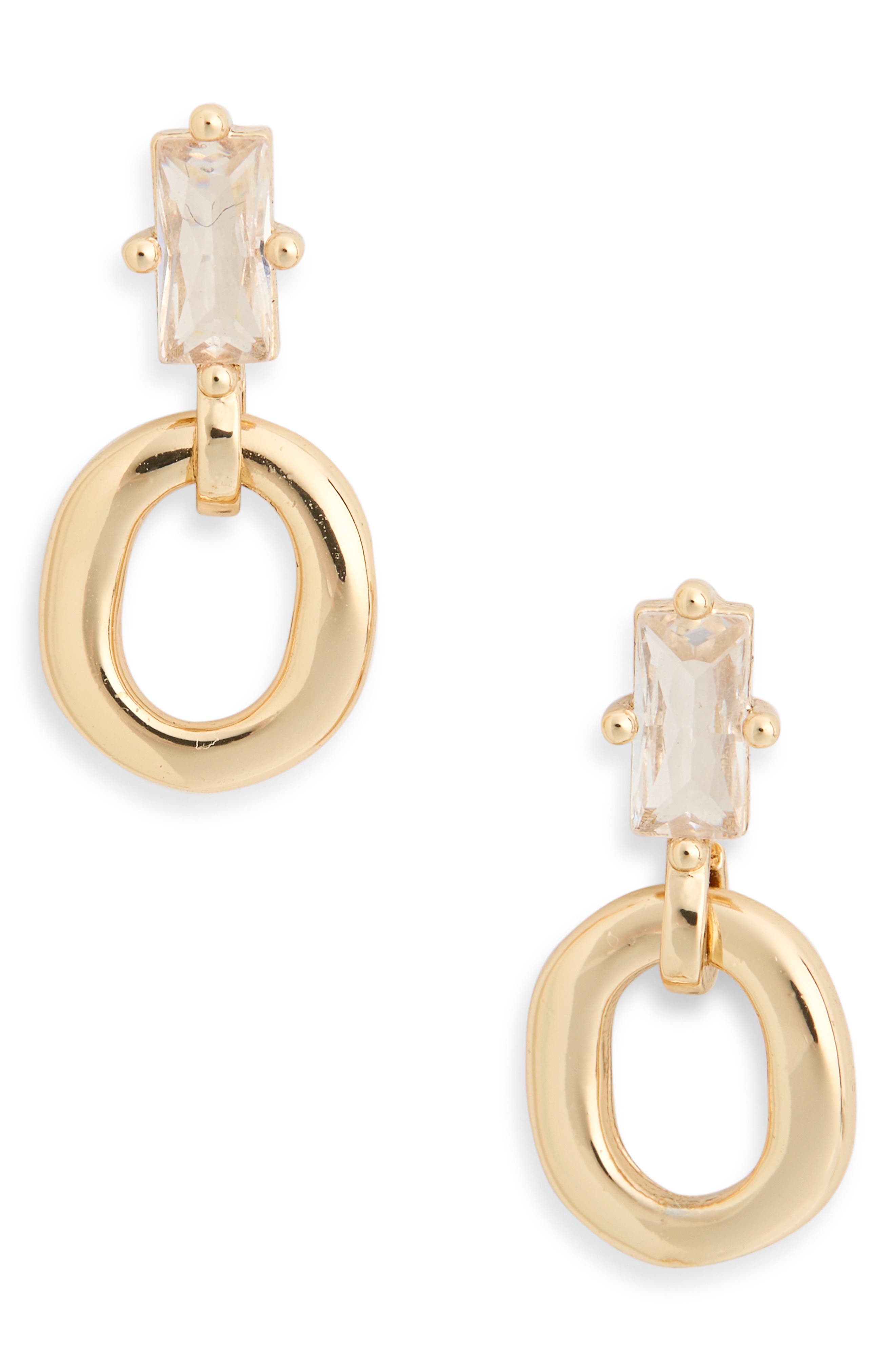 NORDSTROM RACK Baguette CZ Ring Drop Earrings
