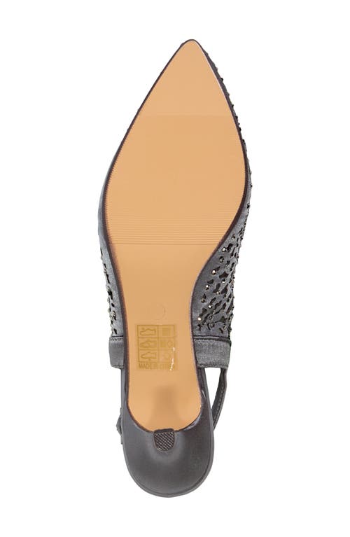 Lady Couture Rhinestone Laser Cut Slingback Pump In Gray