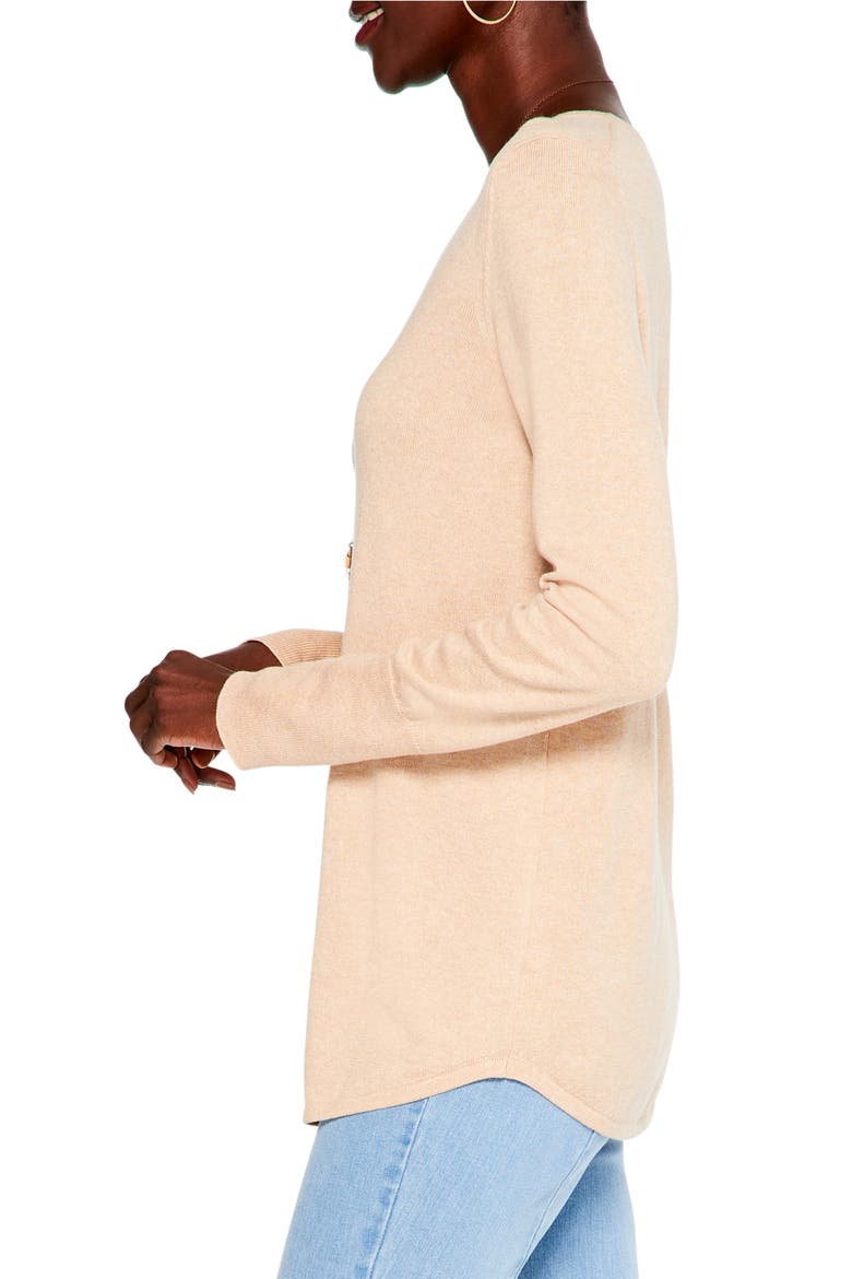 Vital V-Neck Cotton Blend Sweater, Alternate, color, BIRCH
