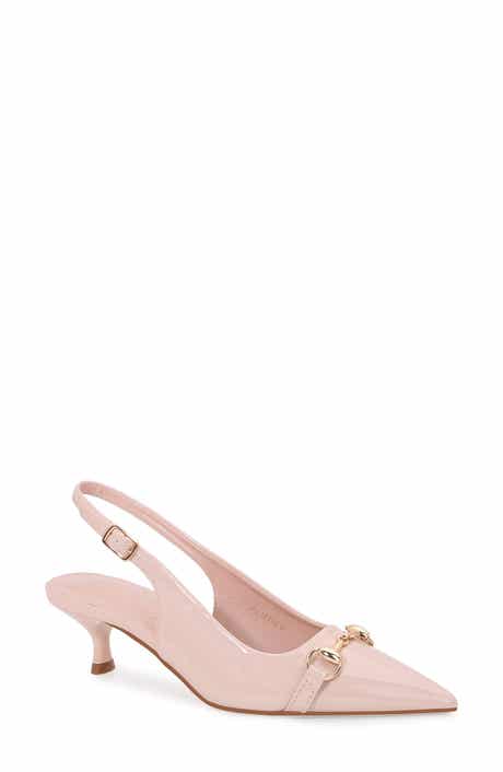 BERNESS Juliette Pointed Toe Kitten Heel Slingback Pump