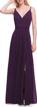 #Levkoff Surplice Neck Chiffon A-Line Gown