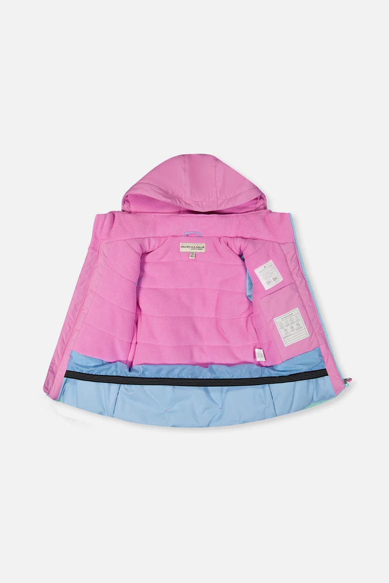 Girl Discover Fleece Colorblock Jacket Snow Pants Two Piece Snowsuit, Alternate, color, Pinkish Violet