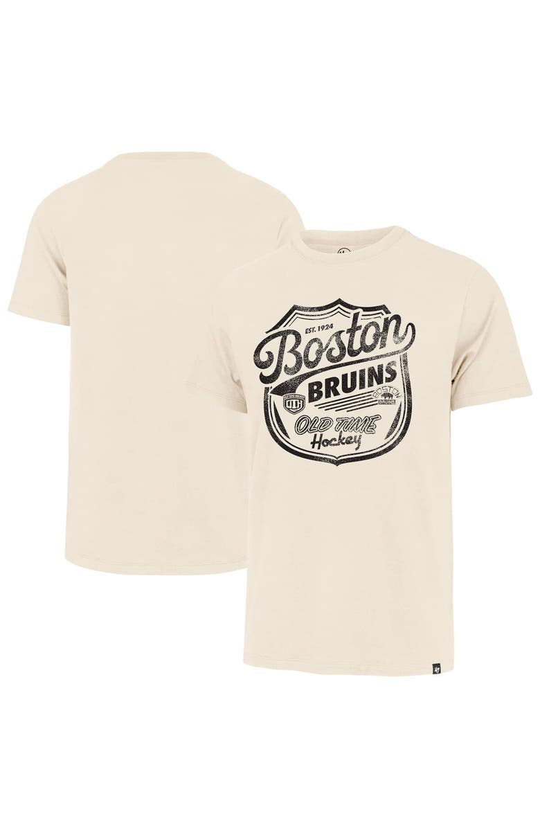'47 Men's '47  Cream Boston Bruins Poke Check Franklin T-Shirt, Alternate, color, Cream