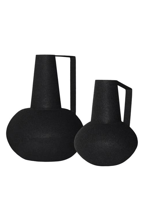 Shop Renwil Monarda Set Of Two Iron Vases In Black