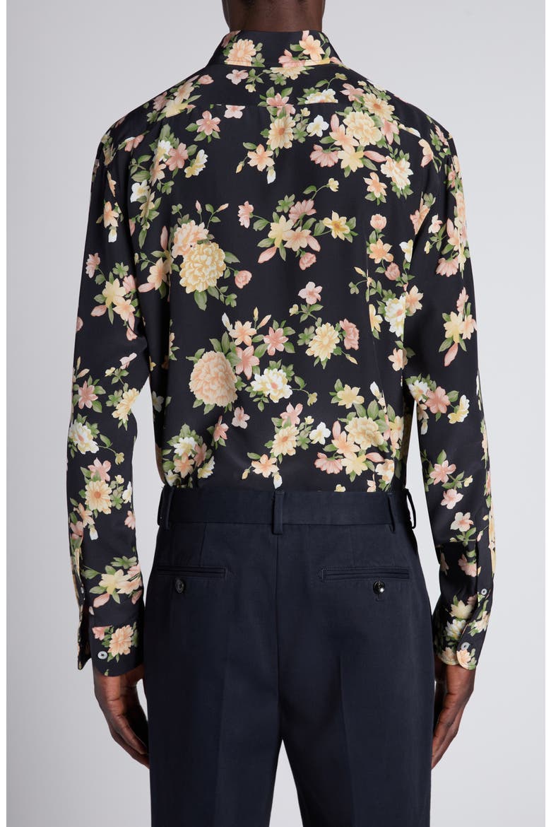 Hendrix Floral Silk Button-Down Shirt, Alternate, color, ZDPCO COMBO PINK/ ORANGE