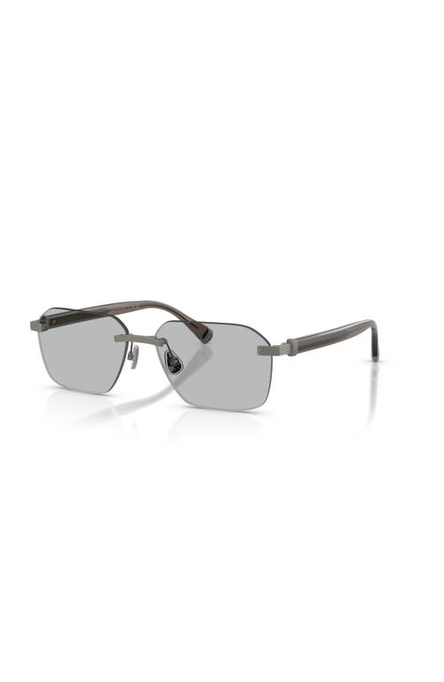 Brunello Cucinelli 57mm Rectangle Optical Glasses In Gray
