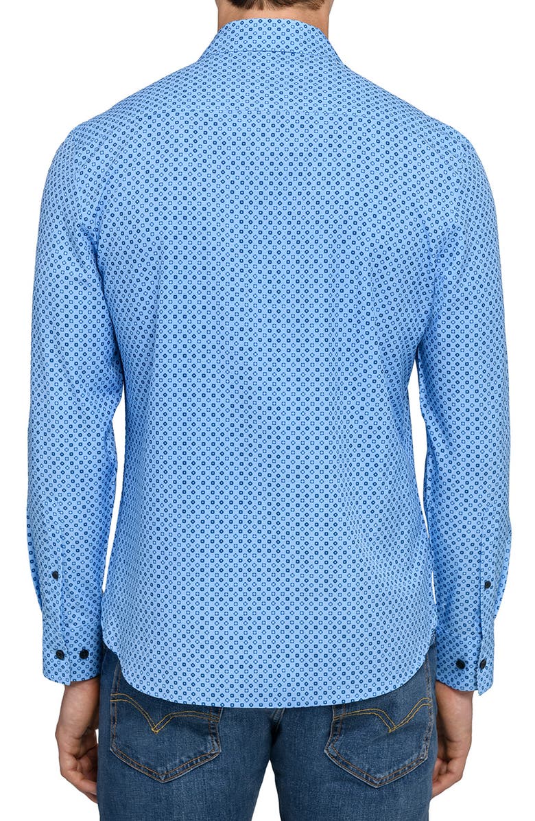 CONSTRUCT Round And Round Woven Long Sleeve Basic, Alternate, color, Ciel