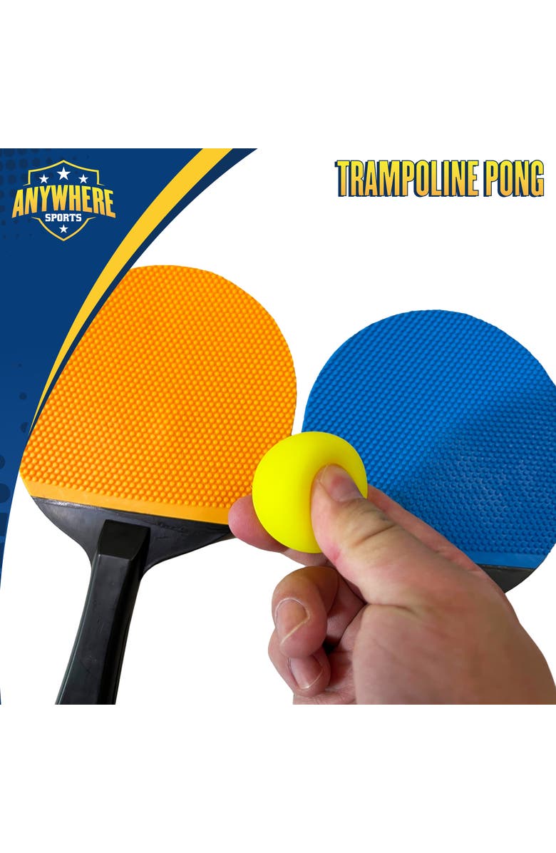 Anywhere Sports Trampoline Pong 10Pc Portable Table Tennis Game Set, Bouncy, Alternate, color,