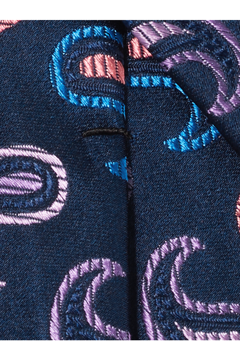 Patterned Woven Silk Tie, Alternate, color, Dark Navy Multi