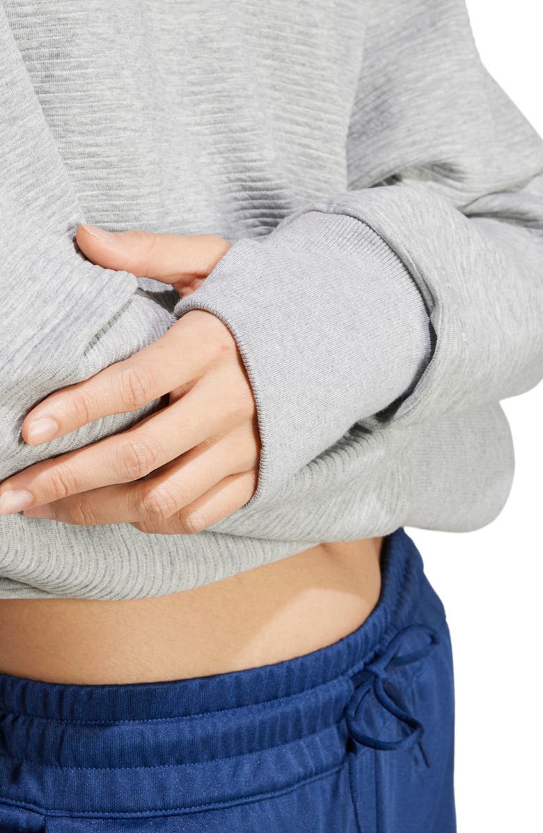 adidas All Szn Rib V-Neck Sweatshirt, Alternate, color, 