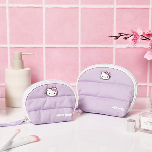 Hello Kitty Large And Small Dome Cosmetic Travel Bag In Purple