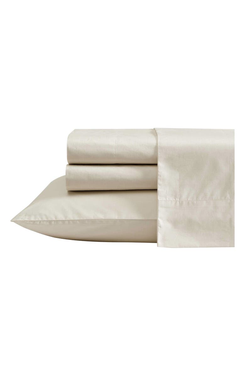 Nautica Bayview Solid 200 Thread Count Cotton Percale Sheet Set, Main, color, Medium Beige