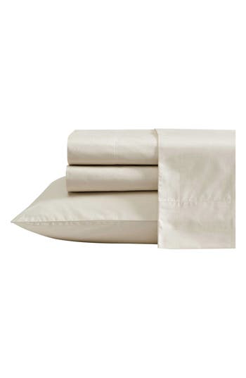 Nautica Bayview Solid 200 Thread Count Cotton Percale Sheet Set In Brown