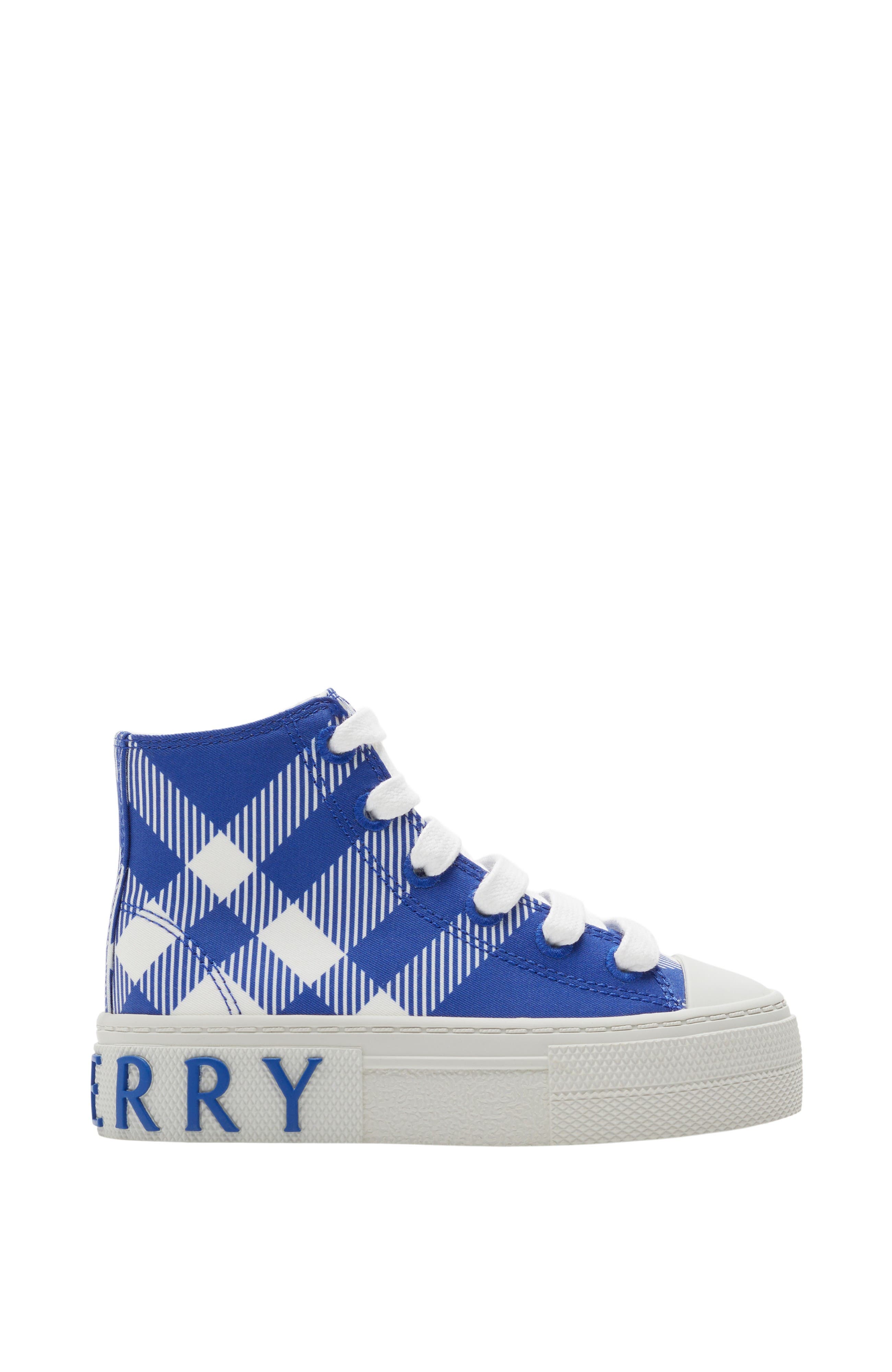 Burberry Check Cotton High-top Sneakers, Main, color, Knight