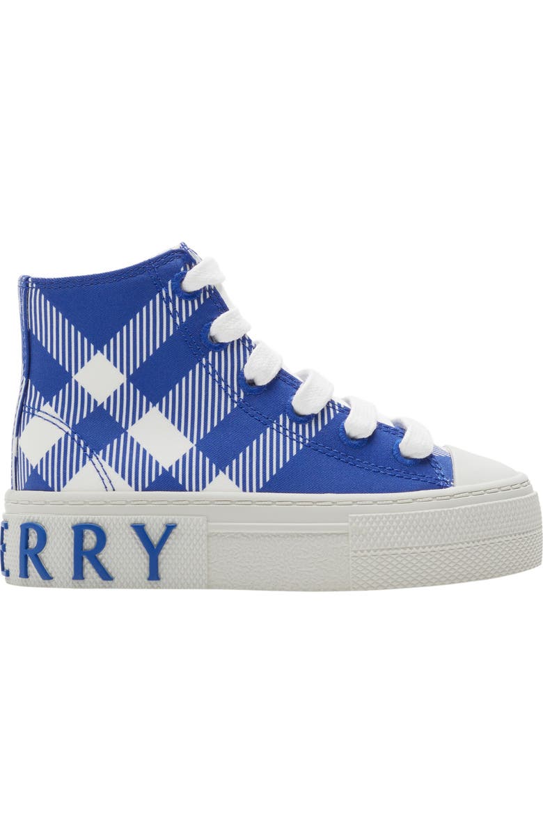 Burberry Check Cotton High-top Sneakers, Main, color, Knight