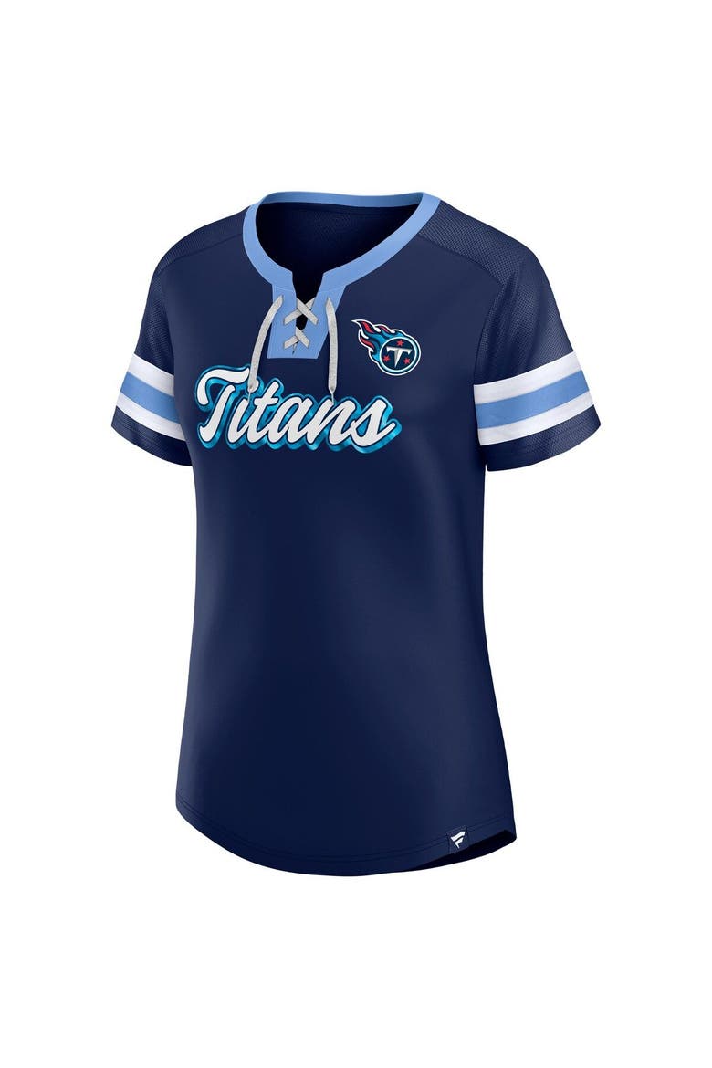 Women's Fanatics Branded Navy Tennessee Titans Original State Lace-Up T-Shirt, Alternate, color, Navy