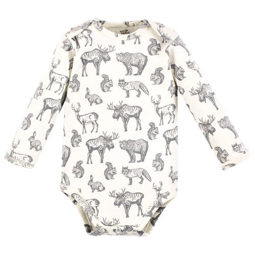 Touched By Nature Organic Cotton Long-sleeve Bodysuits In Multi