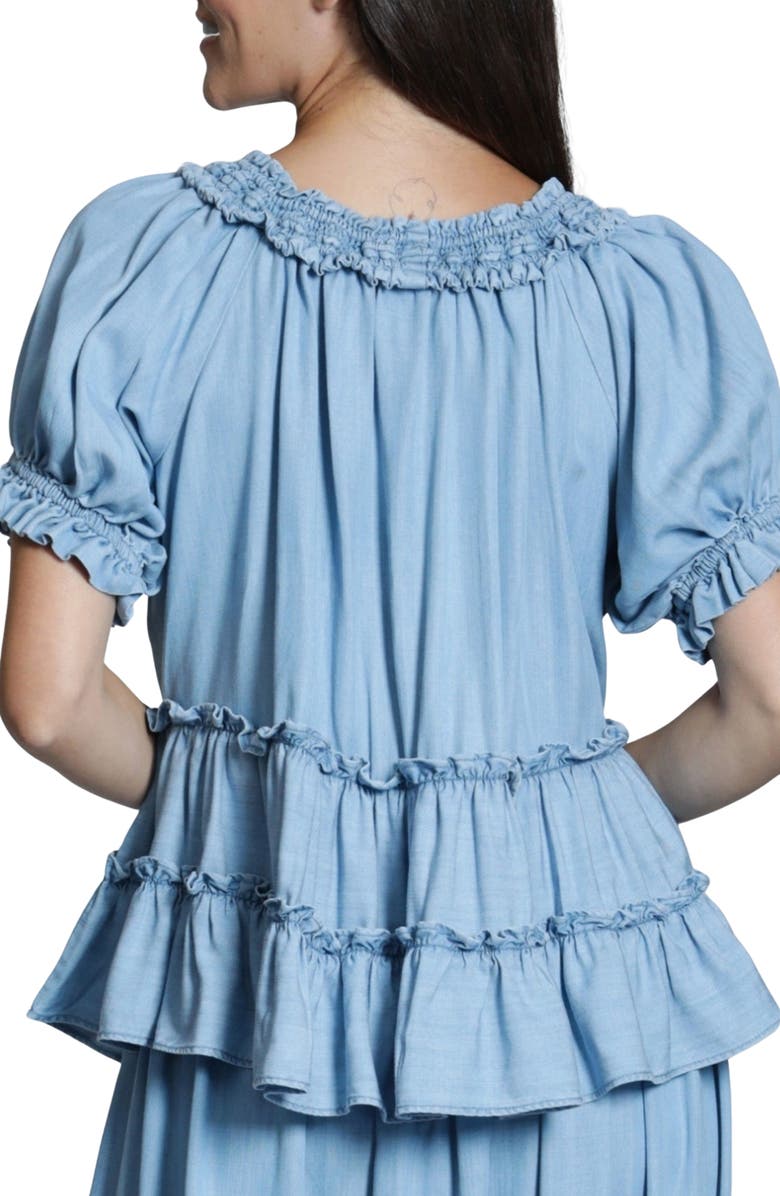 APNY Ruffle Chambray Peasant Top, Alternate, color, 